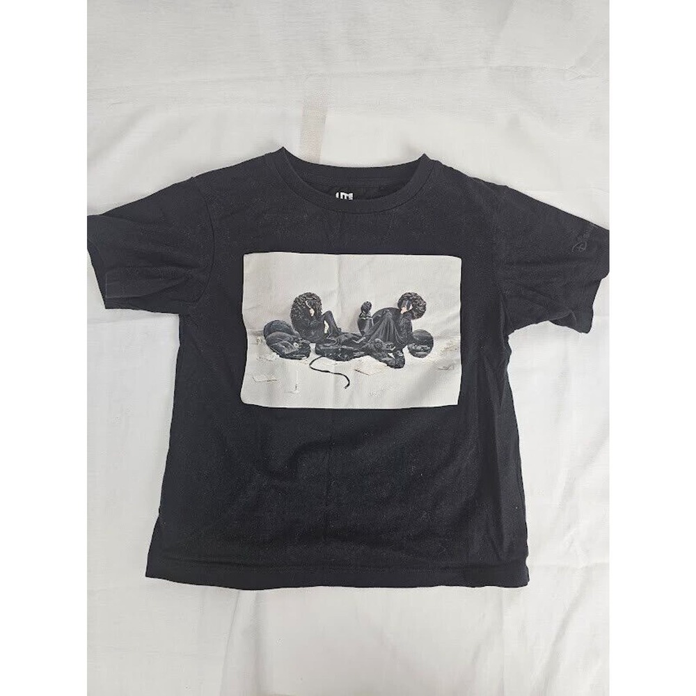 UNIQLO x YUNI YOSHIDA DISNEY Kid 7/8 or Womens crop Size XS Black T-Shirt Japan